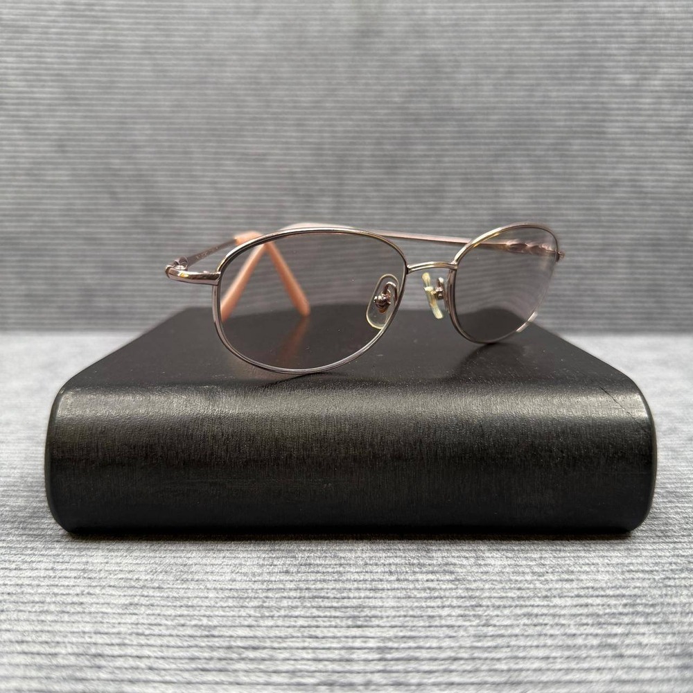 Seiko Titanium Eyeglasses Rose Gold Oval Frames T0143 53-17-140 Made in Japan